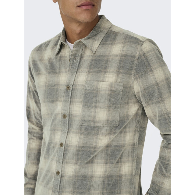 Only & Sons Onswilliam cord ls shirt zand dessin 5309.06.0012 large