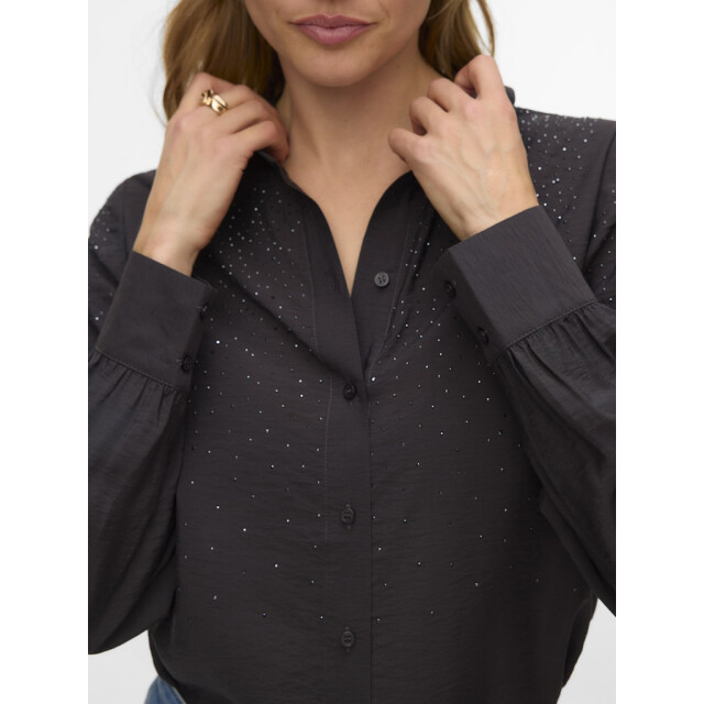 Vero Moda Vmherdis ls shirt wvn btq ga antraciet 4309.85.0008 large