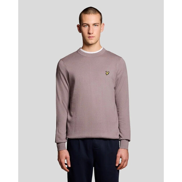 Lyle and Scott Cotton merino crew neck mauve 5219.57.0001 large
