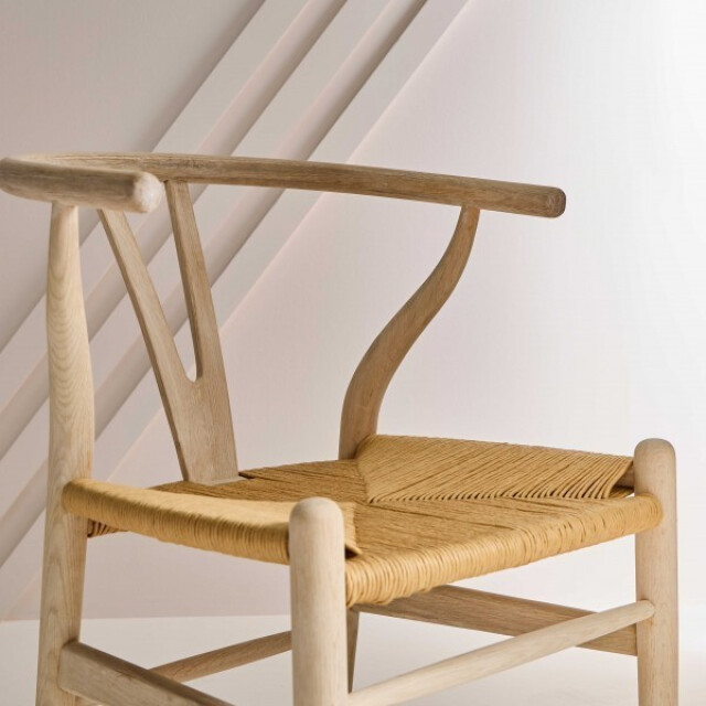 Signature Set van 2 eikenhouten stoelen met gebleekte afwerking en rieten zitting oslo 2929832 large