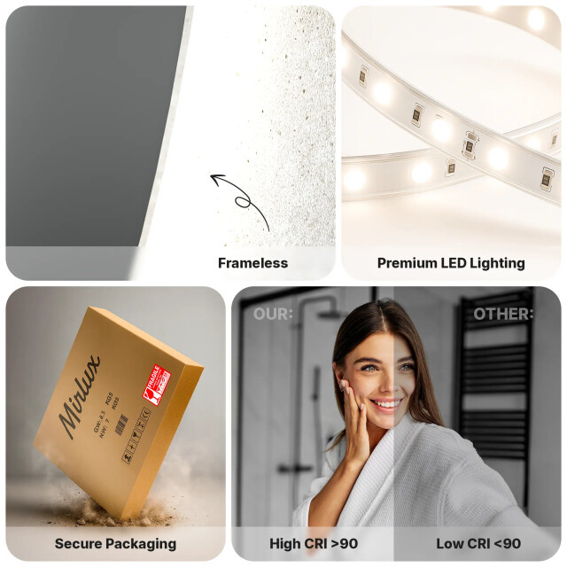 Mirlux Badkamerspiegel 60cm frameloos 3083729 large