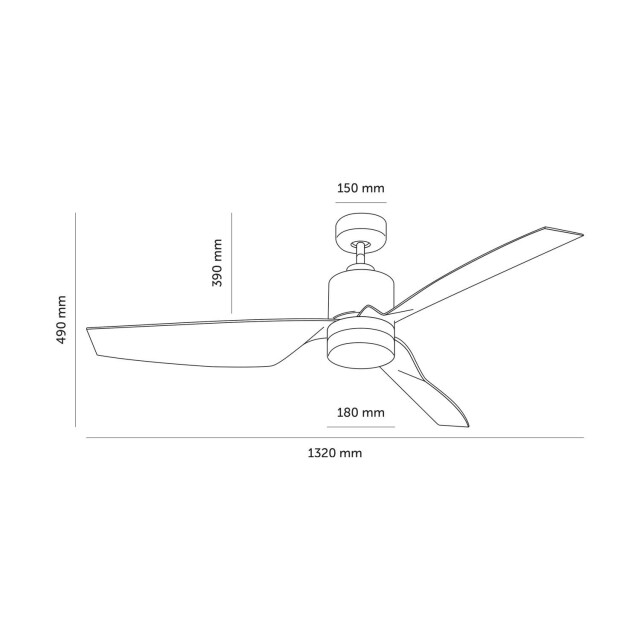 Cool Breeze Fluisterstille plafondventilator erland Ø132cm afstandsbediening & timer 3406563 large