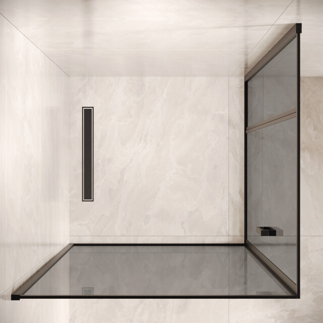 Badplaats Douchecabine belize 90 x 90 x 190 cm zwart met getint 3208217 large