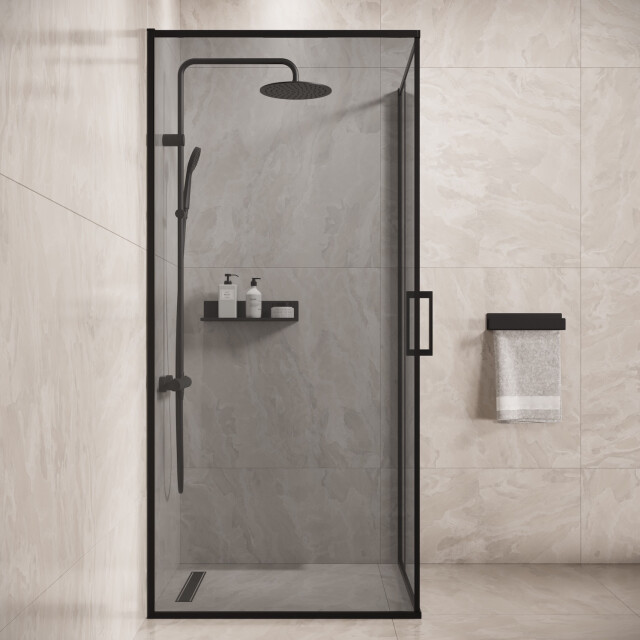 Badplaats Douchecabine belize 90 x 90 x 190 cm zwart met getint 3208217 large