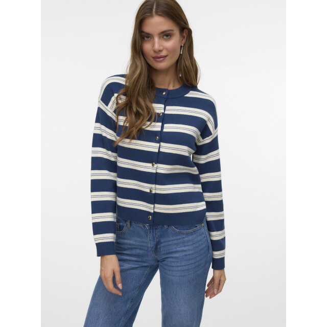 Vero Moda Vmgold stripe ls o-neck cardigan 10337627 large