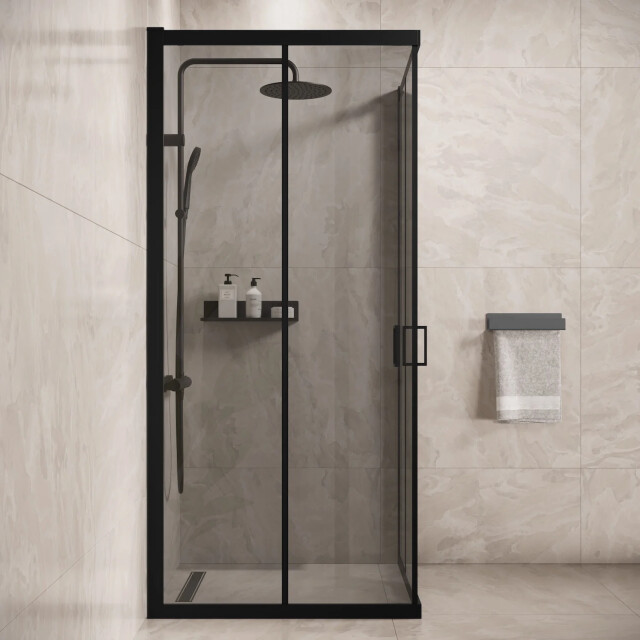 Badplaats Douchecabine dakota 80 x 80 x 190 cm zwart met douchewand 3347621 large