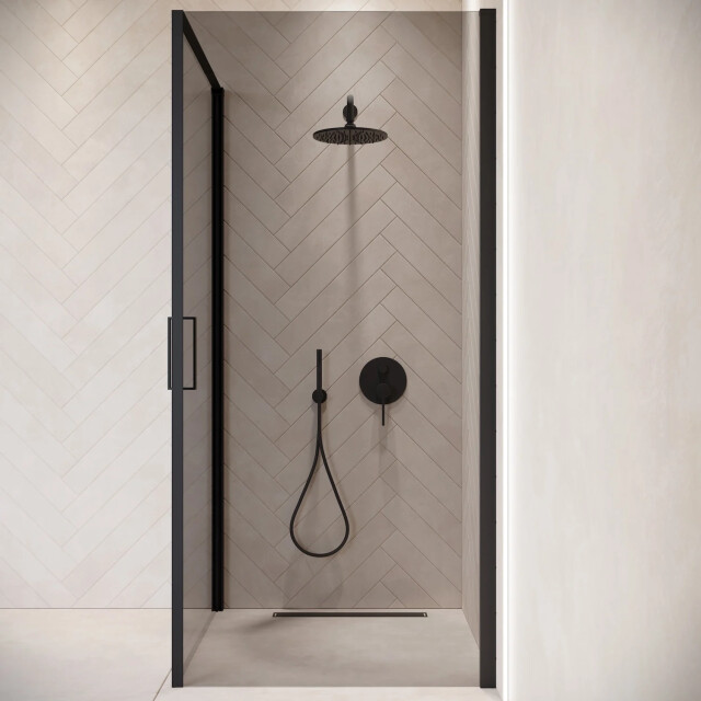 Badplaats Douchecabine alava 80 x 80 x 190 cm zwart met douchewand 3180954 large