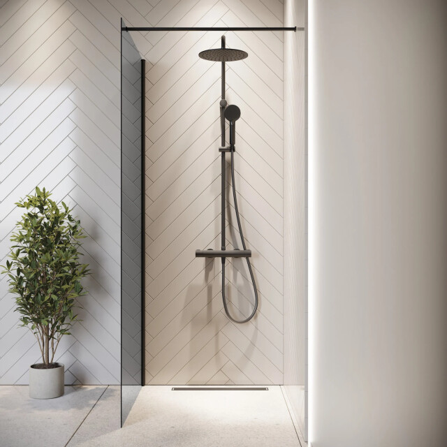 Badplaats Douchewand rizani 70 x 200 cm zwart – inloopdouche 8 mm 3181237 large
