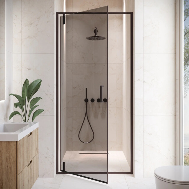 Badplaats Douchedeur seattle 80 x 190 cm zwart douchewand 6 mm 3236465 large