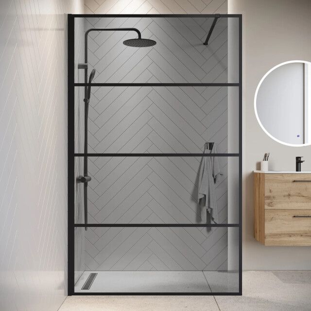 Badplaats Douchewand essos 140 x 200 cm – zwart – inloopdouche 8 mm 3629189 large