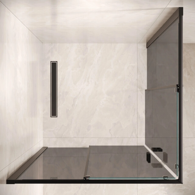 Badplaats Douchecabine dakota 80 x 80 x 190 cm zwart met douchewand 3347621 large