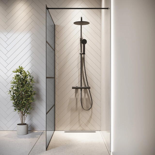 Badplaats Douchewand essos 140 x 200 cm – zwart – inloopdouche 8 mm 3629189 large