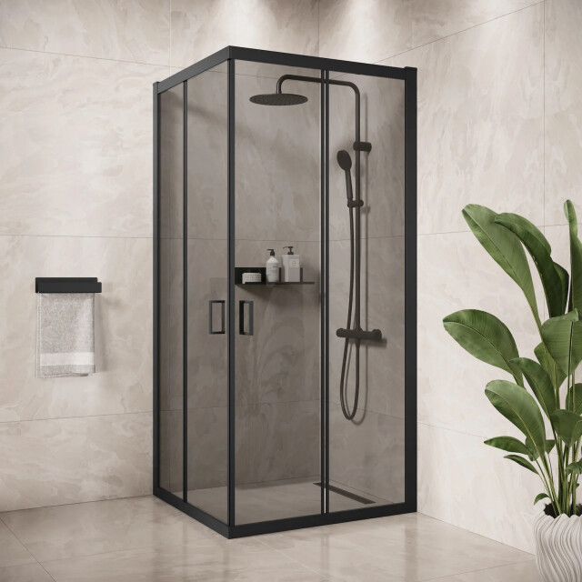 Badplaats Douchecabine dakota 80 x 80 x 190 cm zwart met douchewand 3347621 large