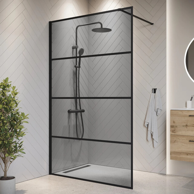 Badplaats Douchewand essos 140 x 200 cm – zwart – inloopdouche 8 mm 3629189 large