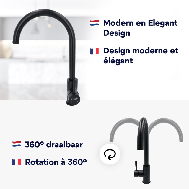 Luzzo ® lesina keuken­ mengkraan mat – hoog model ronde uitloop 100% 3409000 large