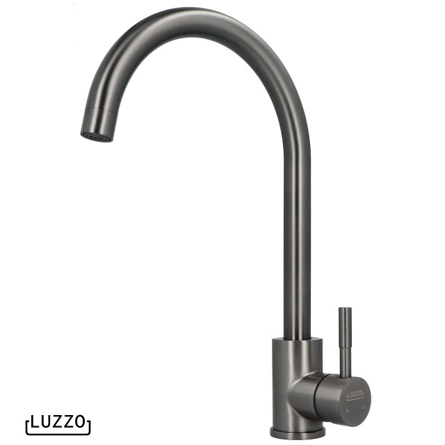 Luzzo ® lesina keuken­ mengkraan gun metal – hoog model ronde uitloop 100% 3408999 large