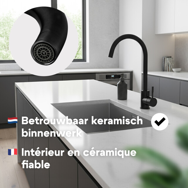 Luzzo ® lesina keuken­ mengkraan mat – hoog model ronde uitloop 100% 3409000 large