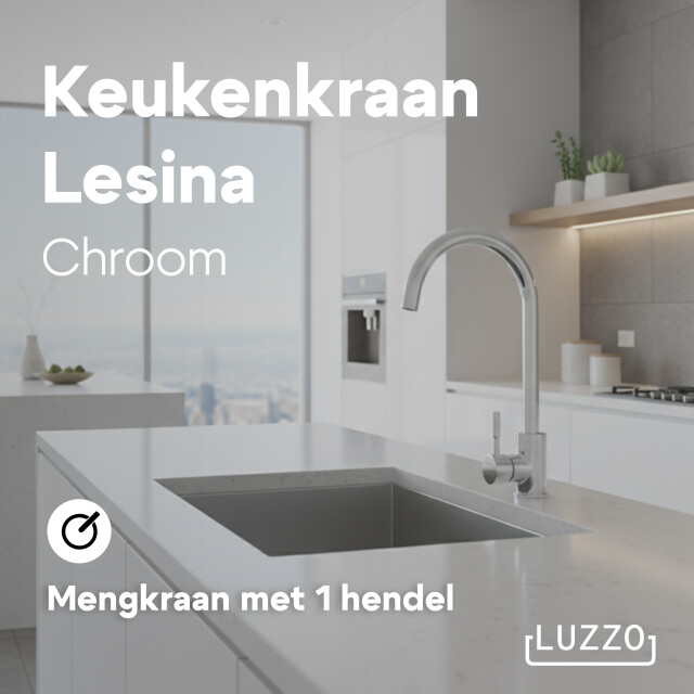 Luzzo ® lesina keuken­ mengkraan chroom – hoog model ronde uitloop 100% 3408997 large