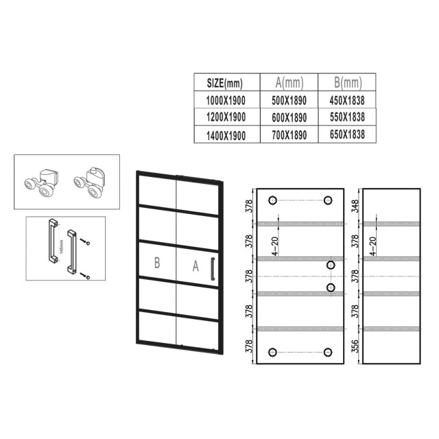 Badplaats Douchewand calgary 140 x 190 cm 6 mm veiligheids met lijnen - 3408604 large