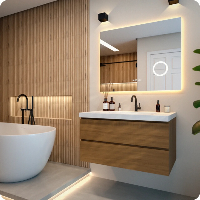 Mirlux Badkamerspiegel 100x80 cm frameloos 3411347 large