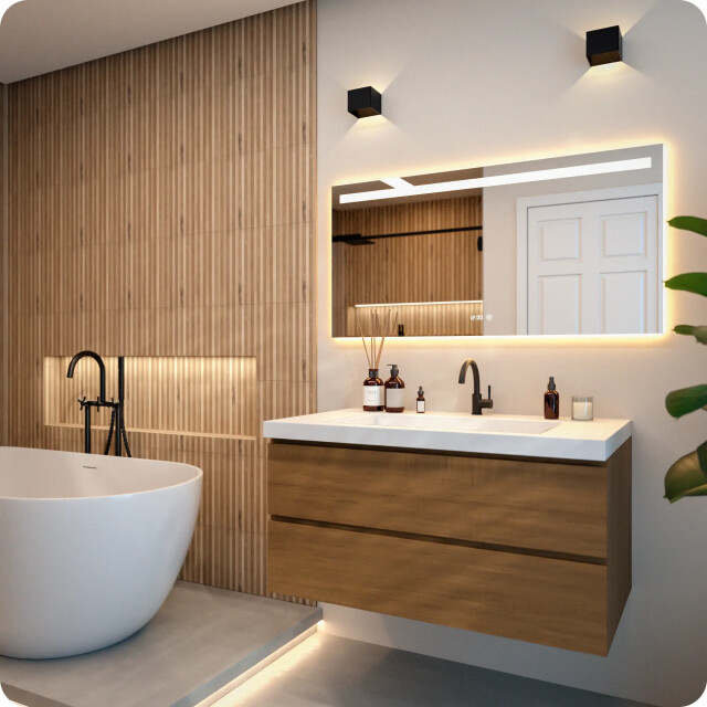 Mirlux Badkamerspiegel 120x60cm frameloos 3411348 large