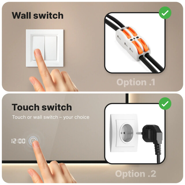 Mirlux Badkamerspiegel 80x60cm zwart frame 3411345 large