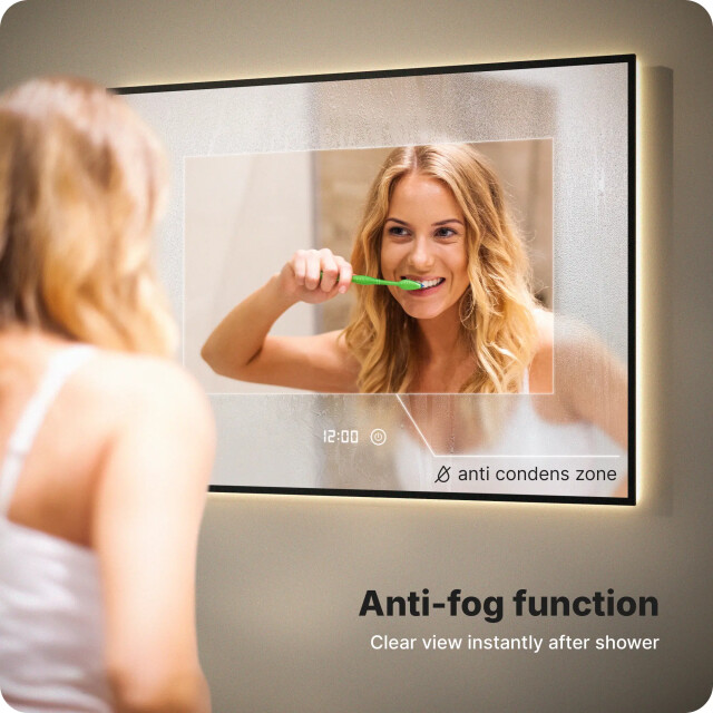 Mirlux Badkamerspiegel 80x60cm zwart frame 3411345 large