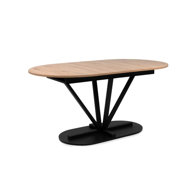 CaliCosy Uitschuifbare eettafel van 160 tot 200 cm in eiken artisan decor en zwart - 3413293 large