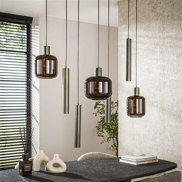 Hoyz hanglamp bronza mix 4+3-lichts sienna brown 3222883 large