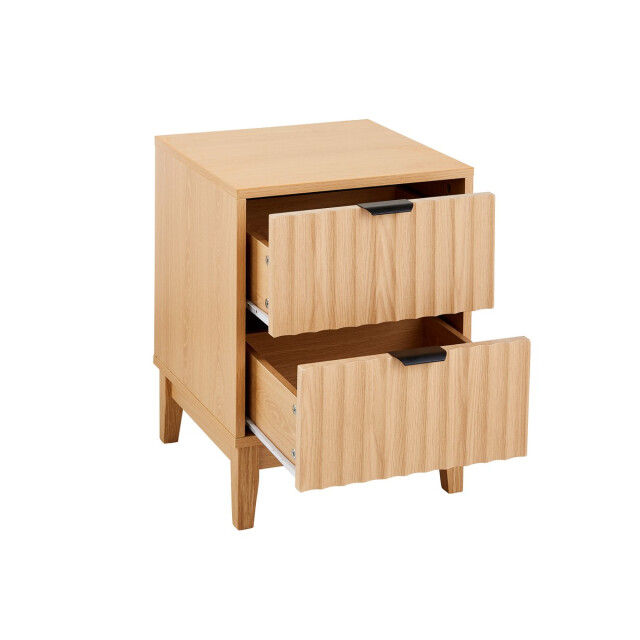 CaliCosy Nachtkastje met 2 lades en geribbelde fronten h52 cm bologne 3205798 large