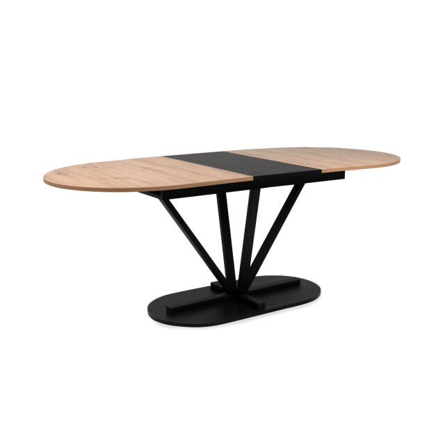 CaliCosy Uitschuifbare eettafel van 160 tot 200 cm in eiken artisan decor en zwart - 3413293 large