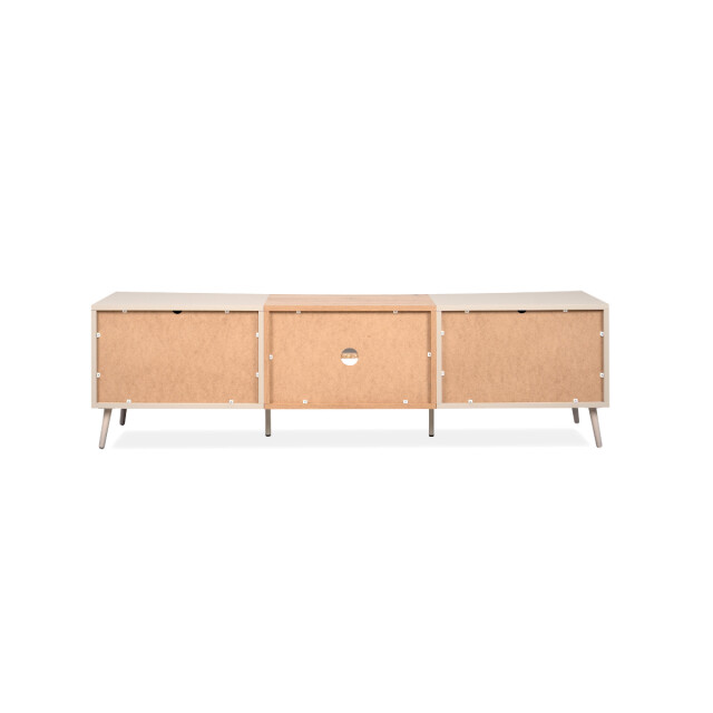 CaliCosy Tv-meubel met 2 niches, 2 deuren in zanddecor en eikenhout, l175 cm myr 3413296 large