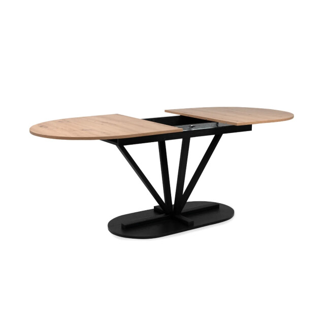 CaliCosy Uitschuifbare eettafel van 160 tot 200 cm in eiken artisan decor en zwart - 3413293 large