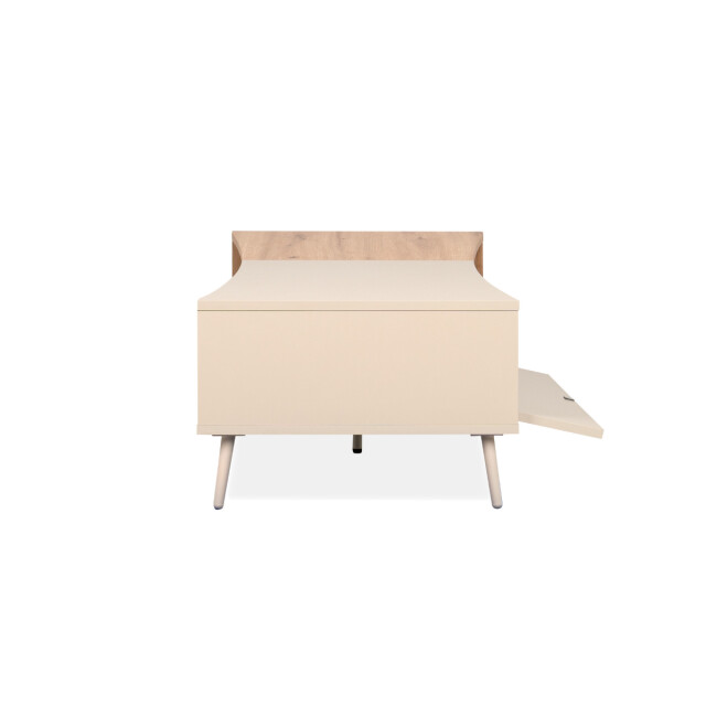 CaliCosy Tv-meubel met 2 niches, 2 deuren in zanddecor en eikenhout, l175 cm myr 3413296 large