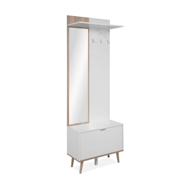 CaliCosy Kledingkast met spiegel en opbergmogelijkheden in decor eiken sonoma en wit h200 3413305 large