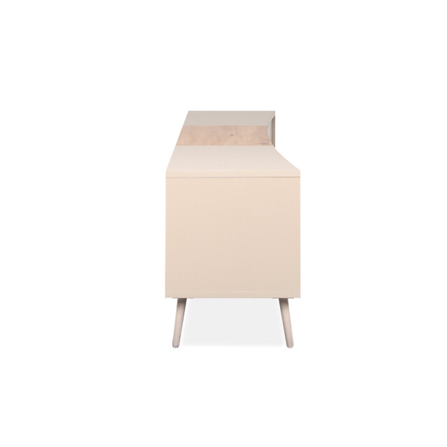 CaliCosy Tv-meubel met 2 niches, 2 deuren in zanddecor en eikenhout, l175 cm myr 3413296 large