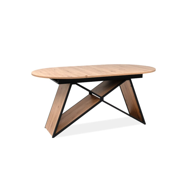 CaliCosy Uittrekbare eettafel van 160 tot 200 cm in eiken artisan decor en zwart tilia 3413294 large