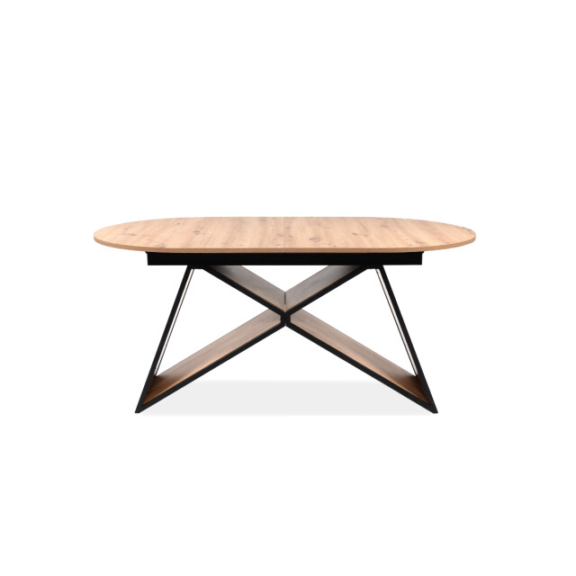 CaliCosy Uittrekbare eettafel van 160 tot 200 cm in eiken artisan decor en zwart tilia 3413294 large