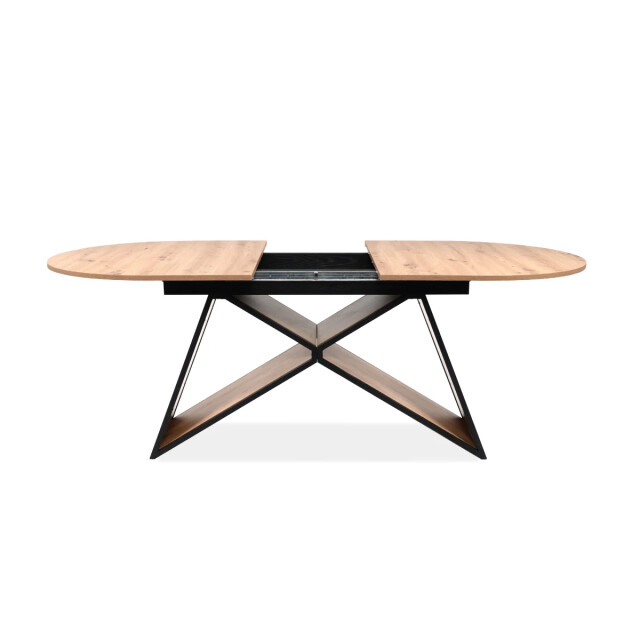 CaliCosy Uittrekbare eettafel van 160 tot 200 cm in eiken artisan decor en zwart tilia 3413294 large