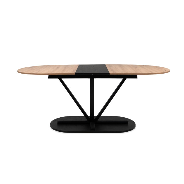 CaliCosy Uitschuifbare eettafel van 160 tot 200 cm in eiken artisan decor en zwart - 3413293 large