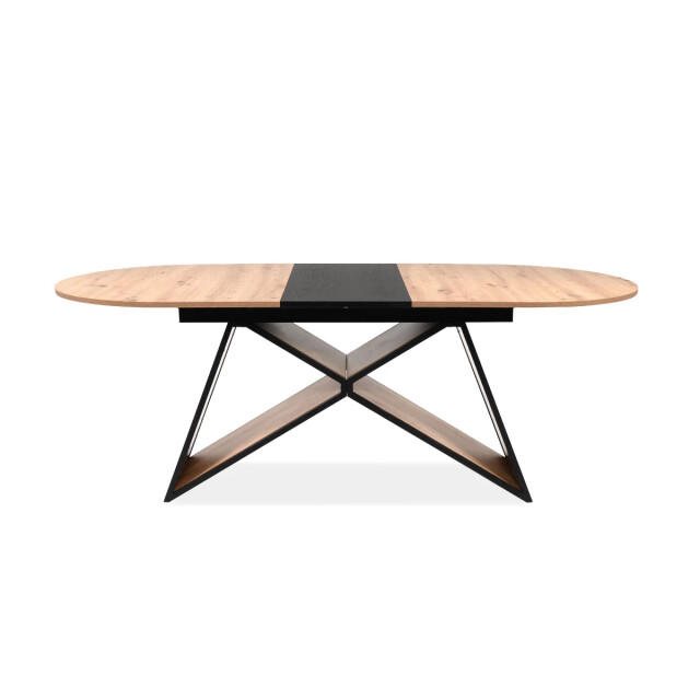 CaliCosy Uittrekbare eettafel van 160 tot 200 cm in eiken artisan decor en zwart tilia 3413294 large