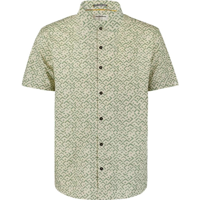 No Excess Shirt short sleeve slub allover pri green 27490395-050 large