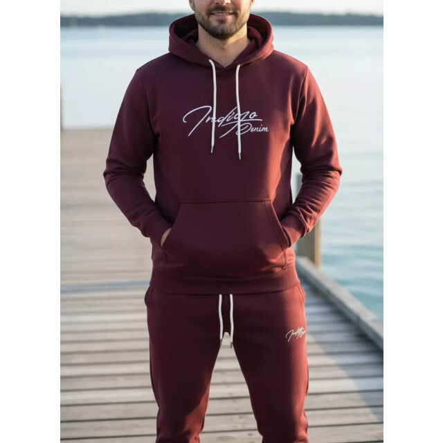 Indigo Denim Denim joggingpak heren bordeaux ID056 large