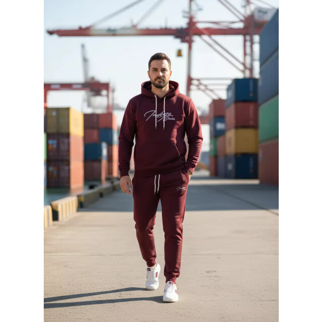 Indigo Denim Denim joggingpak heren bordeaux ID056 large