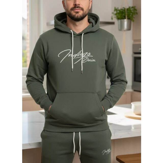 Indigo Denim Denim joggingpak heren donker ID054 large