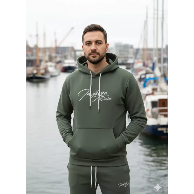 Indigo Denim Denim joggingpak heren donker ID054 large