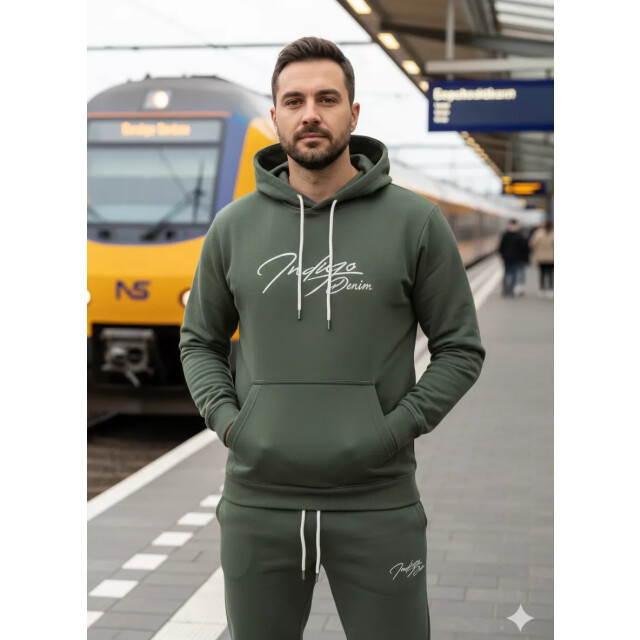 Indigo Denim Denim joggingpak heren donker ID054 large