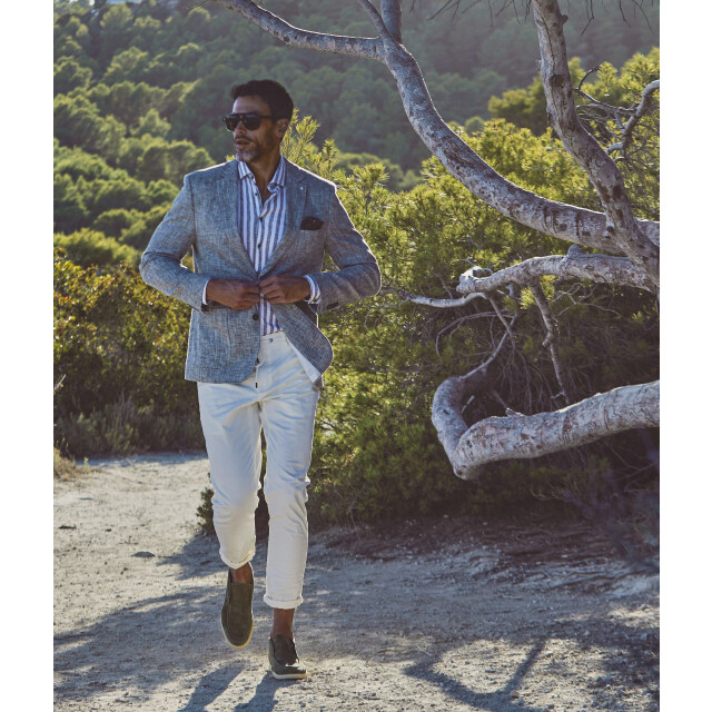 Blue Industry Cotton linnen colbert | JBIS24-M7 large