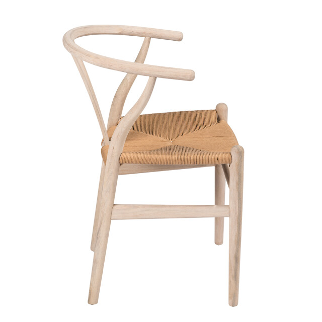 Signature Set van 2 eikenhouten stoelen met gebleekte afwerking en rieten zitting oslo 2929832 large