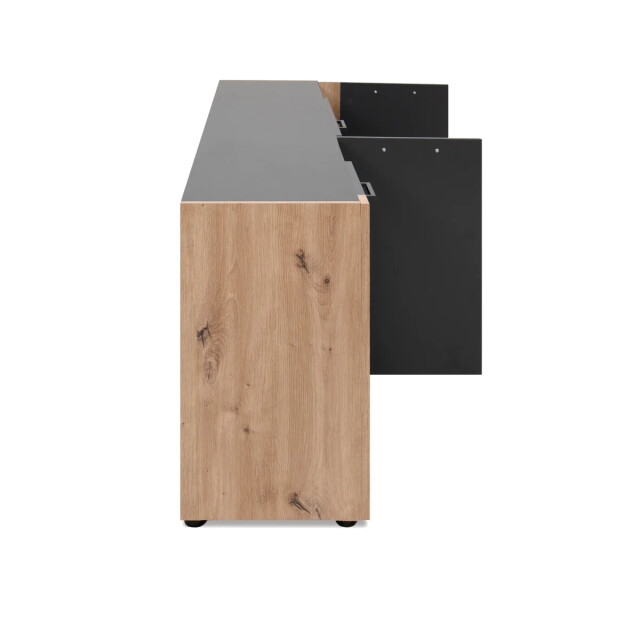 CaliCosy Dressoir met 3 deuren, 2 lades in antracietgrijs decor en eiken, l198 cm luma 3414979 large